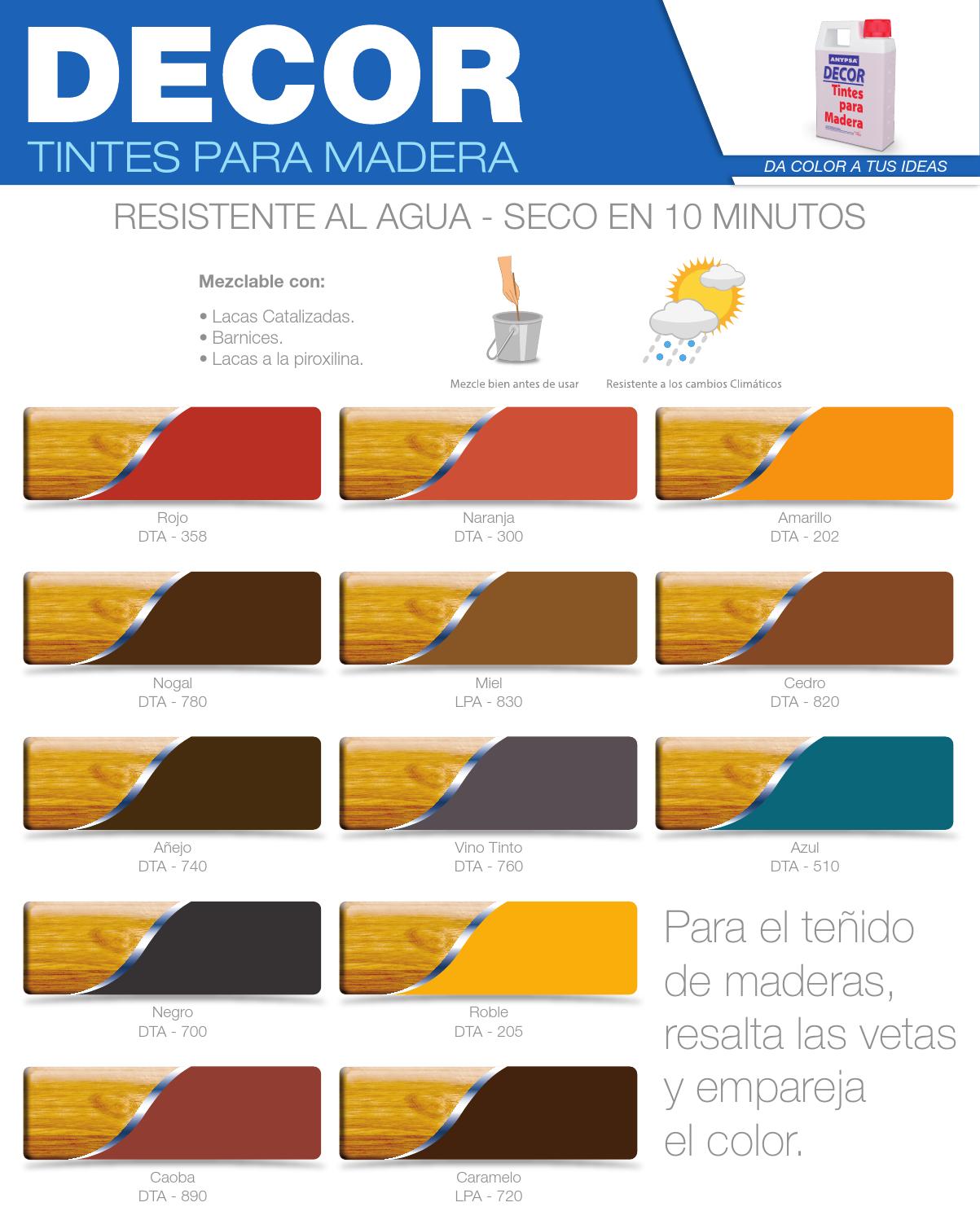 ANYPSA TINTE PARA MADERA AL ALCOHOL